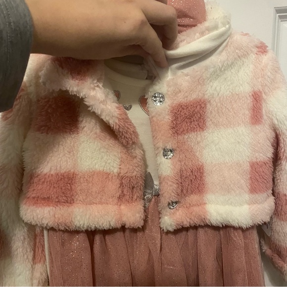 Startup Kids Pink&White Plaid Jacket 3pc Set w/ Dress Headband NWT Size 3T - Picture 4 of 7